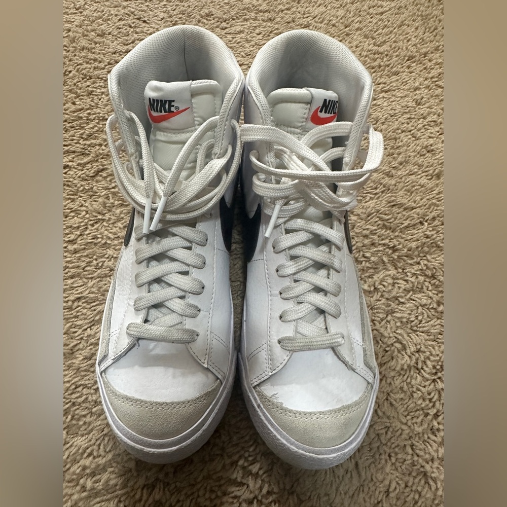 Nike White and Black High-Top blazer Sneakers